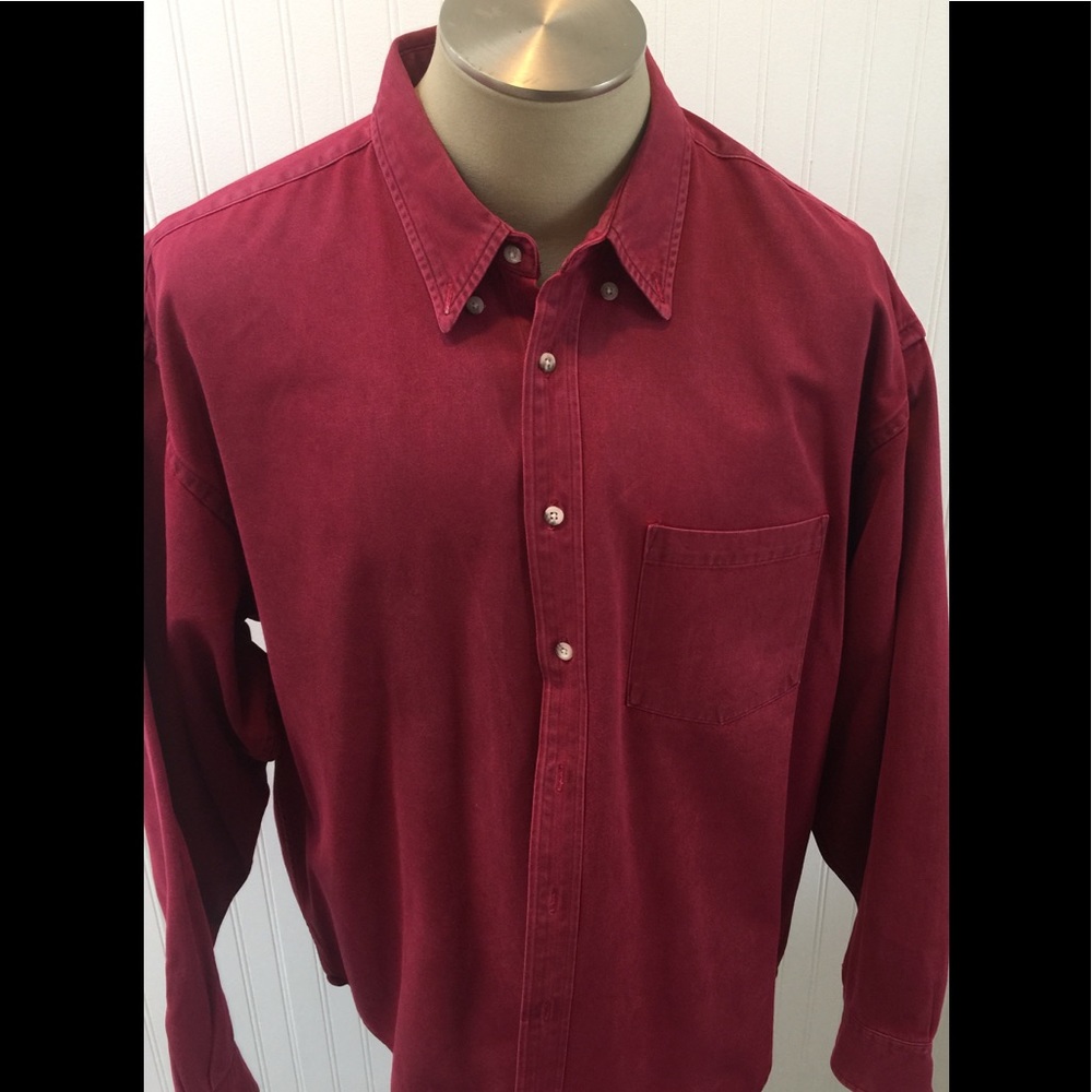 Evergreen Cranberry Red Lon Sleeve Men’s Shirt